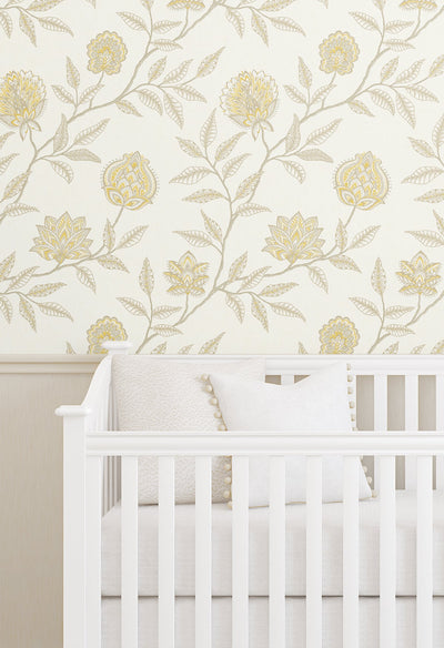 product image for Jaclyn Peel-and-Stick Wallpaper in Blonde and Sandstone by Stacy Garcia for NextWall 48