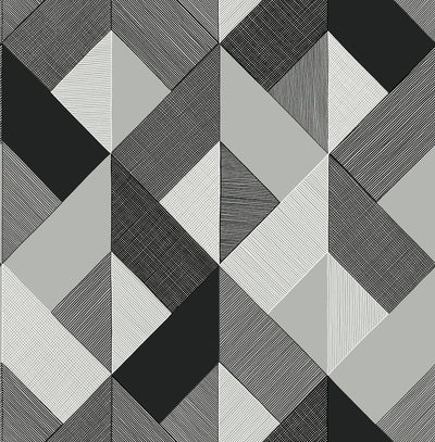 product image for Marquetry Peel-and-Stick Wallpaper in Greystone by Stacy Garcia for NextWall 83