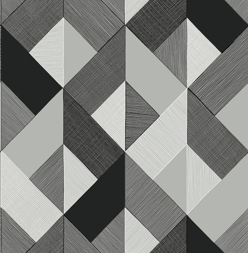 media image for Marquetry Peel-and-Stick Wallpaper in Greystone by Stacy Garcia for NextWall 240