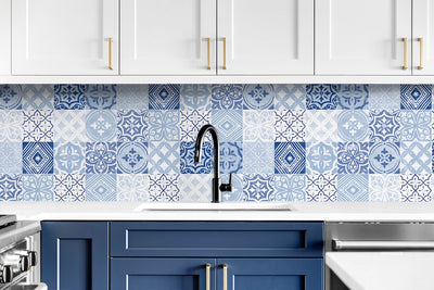 product image for Tilework Peel-and-Stick Wallpaper in Glacier Blue by Stacy Garcia for NextWall 28