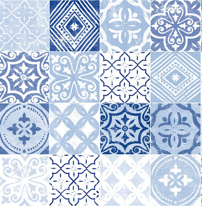 product image for Tilework Peel-and-Stick Wallpaper in Glacier Blue by Stacy Garcia for NextWall 74