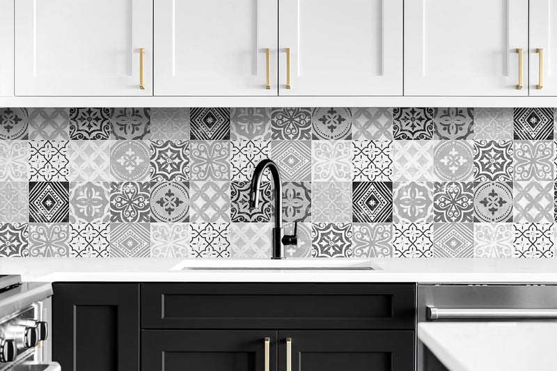 media image for Tilework Peel-and-Stick Wallpaper in Greystone by Stacy Garcia for NextWall 279