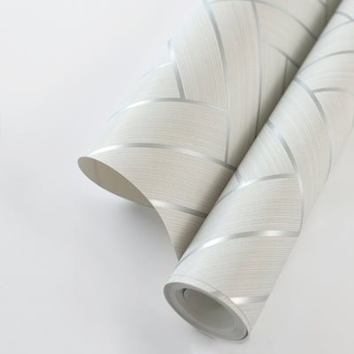 product image for Herringbone Inlay Peel & Stick Wallpaper in Lunar Grey/Silver by Stacy Garcia 96