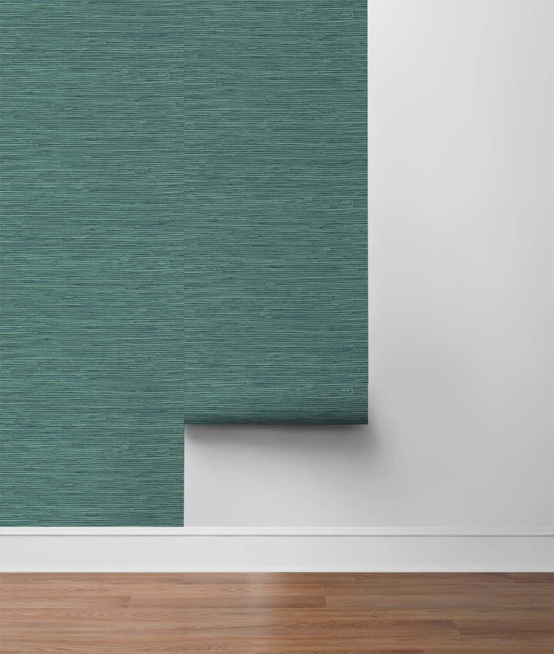 media image for Saybrook Faux Rushcloth Peel & Stick Wallpaper in Paradise Teal by Stacy Garcia 222