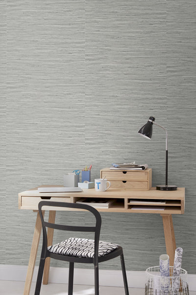 product image for Saybrook Faux Rushcloth Peel & Stick Wallpaper in Cove Grey/Silver by Stacy Garcia 58