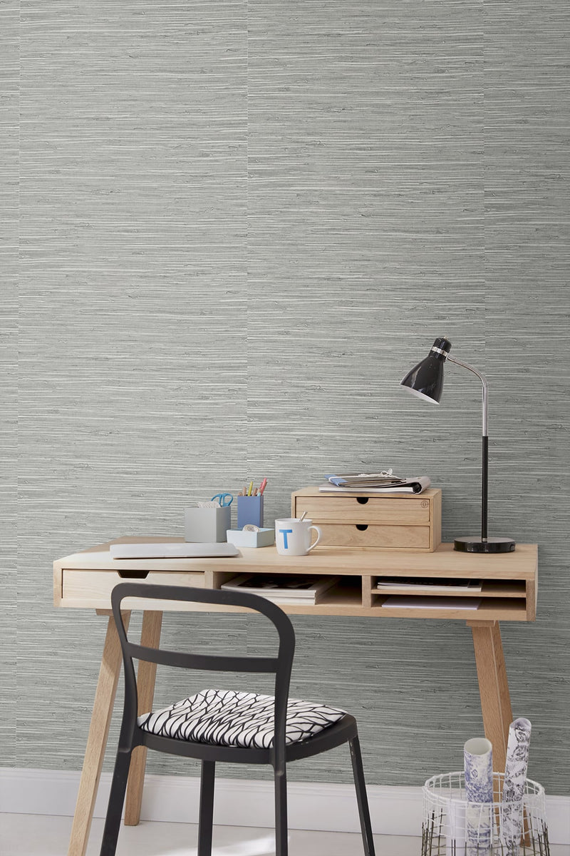 media image for Saybrook Faux Rushcloth Peel & Stick Wallpaper in Cove Grey/Silver by Stacy Garcia 281