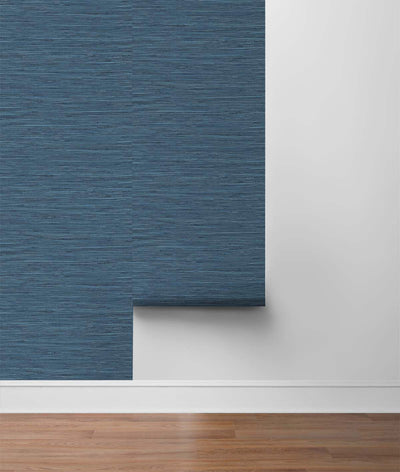 product image for Saybrook Faux Rushcloth Peel & Stick Wallpaper in Nautica Blue by Stacy Garcia 43