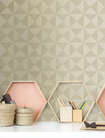 product image for Geo Inlay Peel & Stick Wallpaper in Khaki by Stacy Garcia 13