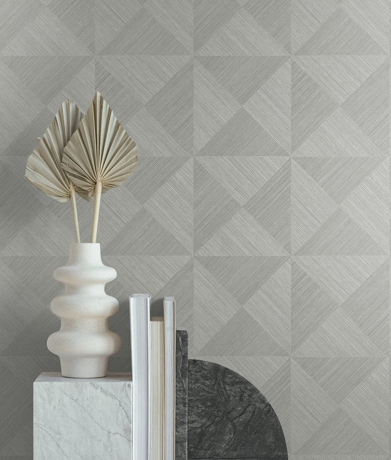 media image for Geo Inlay Peel & Stick Wallpaper in Lunar Grey by Stacy Garcia 227