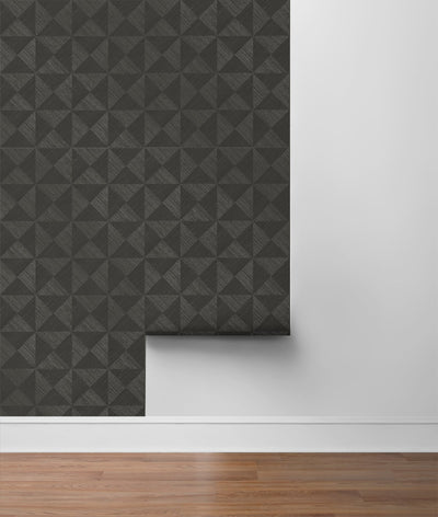 product image for Geo Inlay Peel & Stick Wallpaper in Charcoal by Stacy Garcia 5