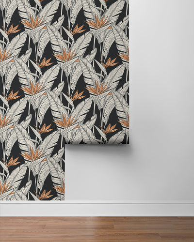 product image for Birds of Paradise Peel & Stick Wallpaper in Onyx/Copper by Stacy Garcia 85