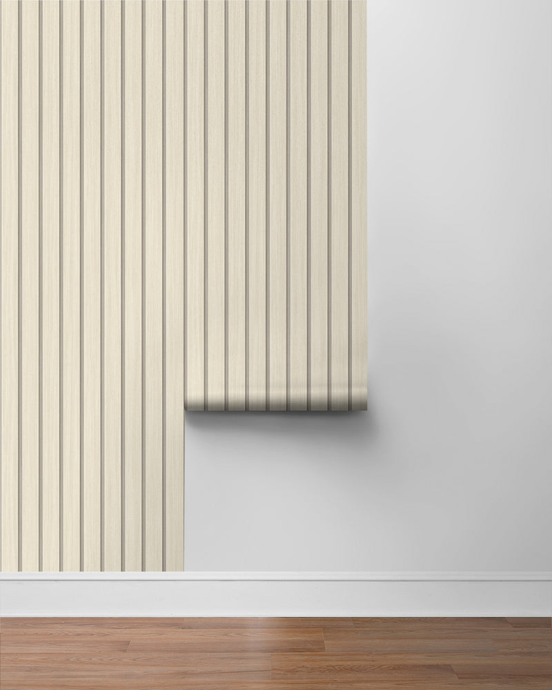 media image for Faux Wooden Slats Peel & Stick Wallpaper in Neutral by Stacy Garcia 271