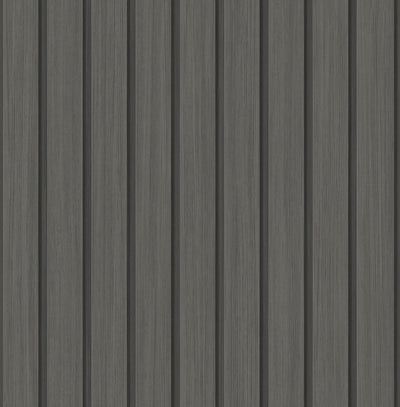 product image of Faux Wooden Slats Peel & Stick Wallpaper in Charcoal by Stacy Garcia 566