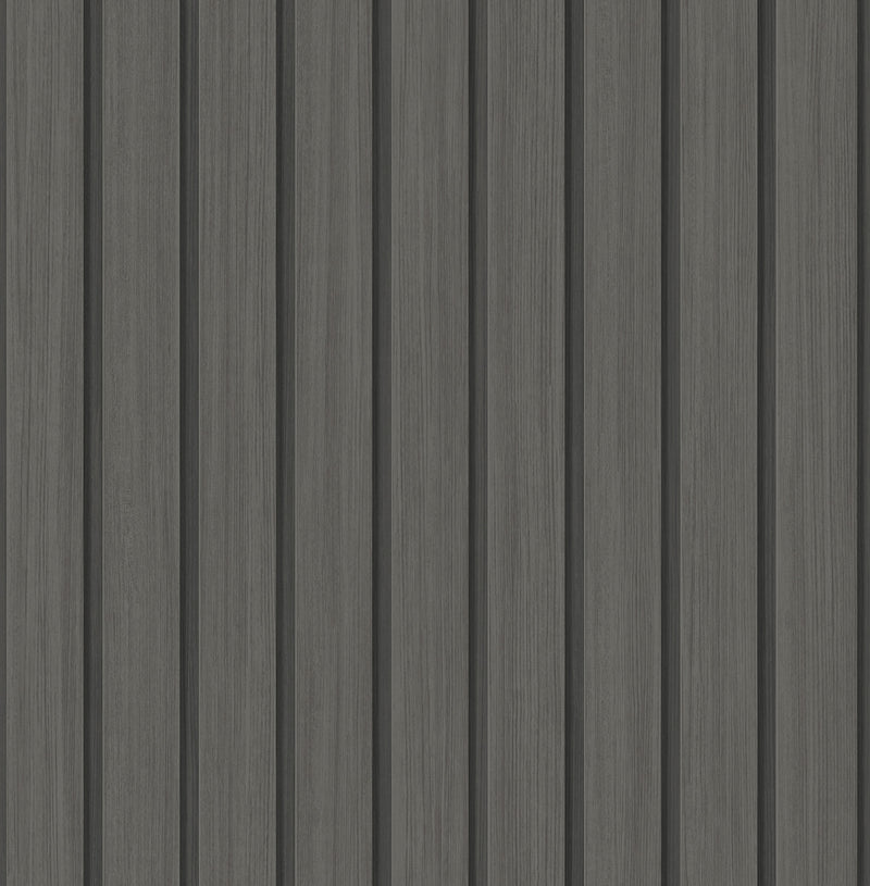media image for Faux Wooden Slats Peel & Stick Wallpaper in Charcoal by Stacy Garcia 281
