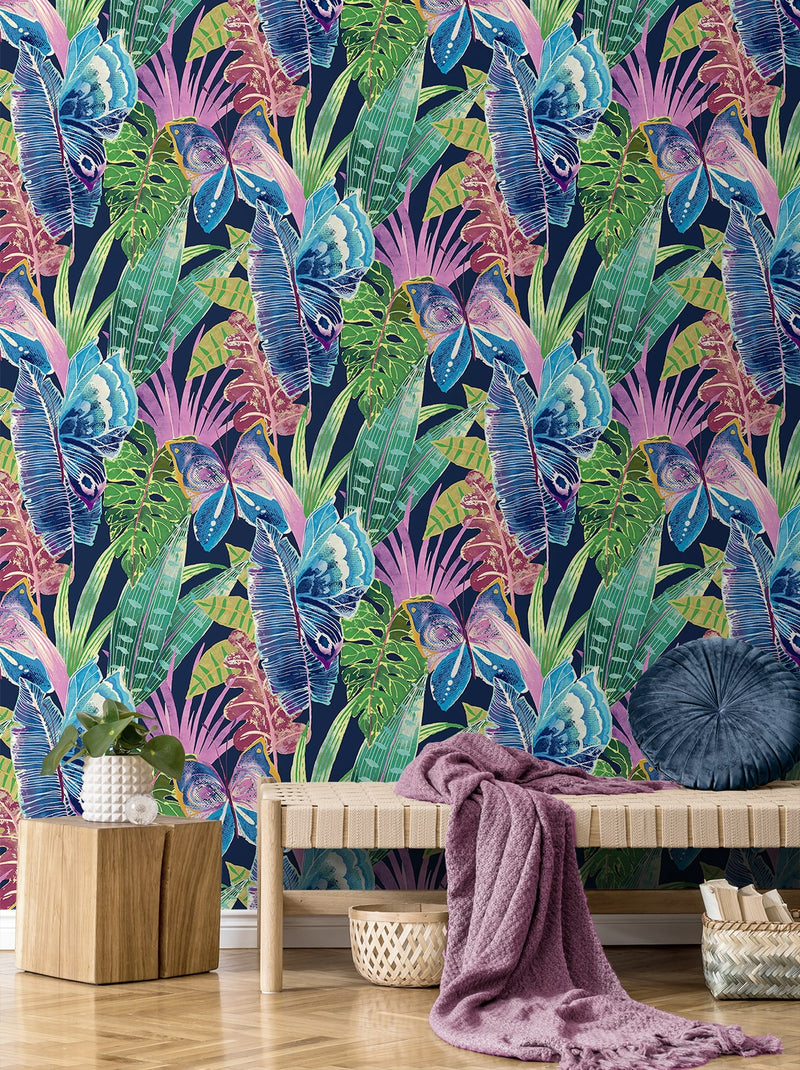 media image for Mariposa Peel & Stick Wallpaper in Azurite 223