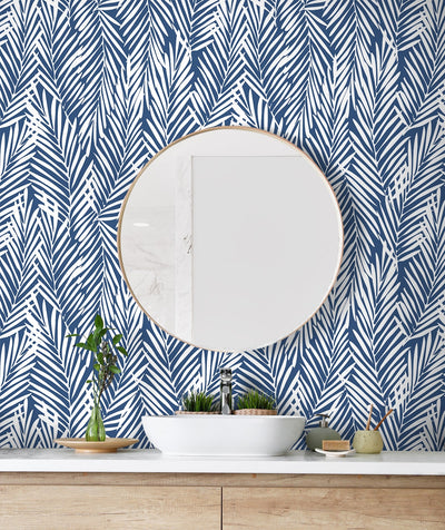 product image for Mod Palm Peel & Stick Wallpaper in Coastal Blue 73