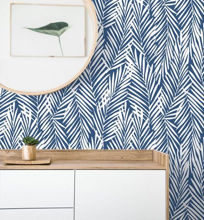product image for Mod Palm Peel & Stick Wallpaper in Coastal Blue 47