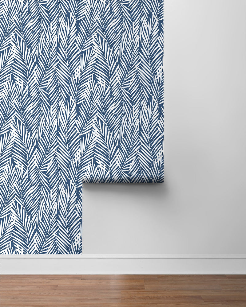 media image for Mod Palm Peel & Stick Wallpaper in Coastal Blue 287