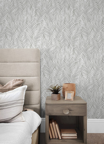 product image for Mod Palm Peel & Stick Wallpaper in Harbor Grey 31