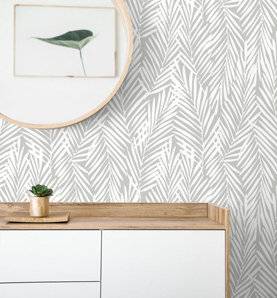 product image for Mod Palm Peel & Stick Wallpaper in Harbor Grey 64