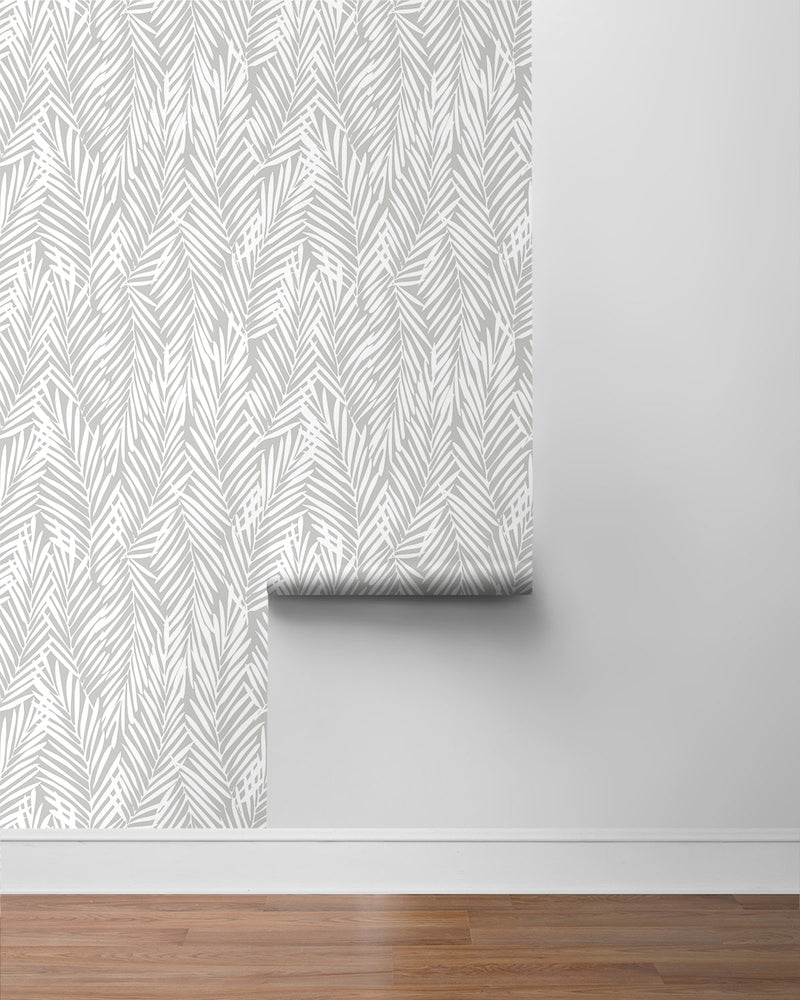 media image for Mod Palm Peel & Stick Wallpaper in Harbor Grey 264