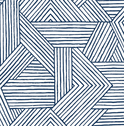 product image for Etched Geometric Peel & Stick Wallpaper in Navy Blue 43