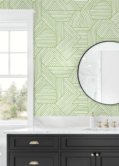 product image for Etched Geometric Peel & Stick Wallpaper in Spring Green 85