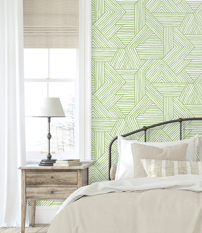 product image for Etched Geometric Peel & Stick Wallpaper in Spring Green 68