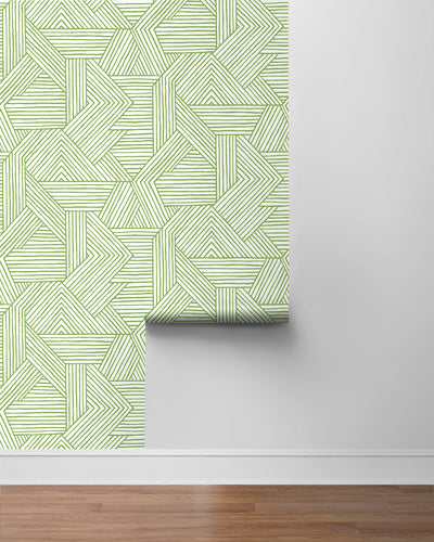 product image for Etched Geometric Peel & Stick Wallpaper in Spring Green 40