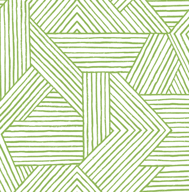media image for Etched Geometric Peel & Stick Wallpaper in Spring Green 284