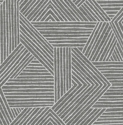 product image for Etched Geometric Peel & Stick Wallpaper in Pewter 56