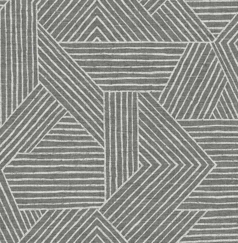 media image for Etched Geometric Peel & Stick Wallpaper in Pewter 284