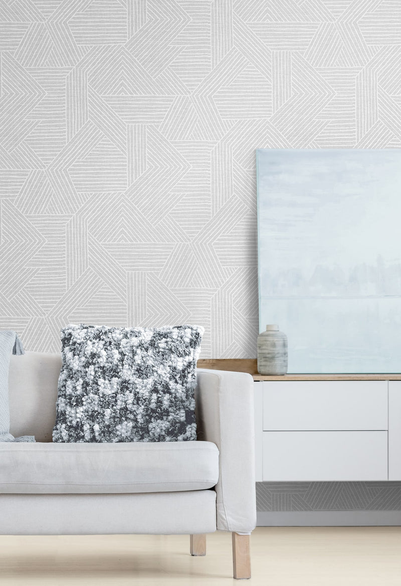 media image for Etched Geometric Peel & Stick Wallpaper in Salt Glaze 258