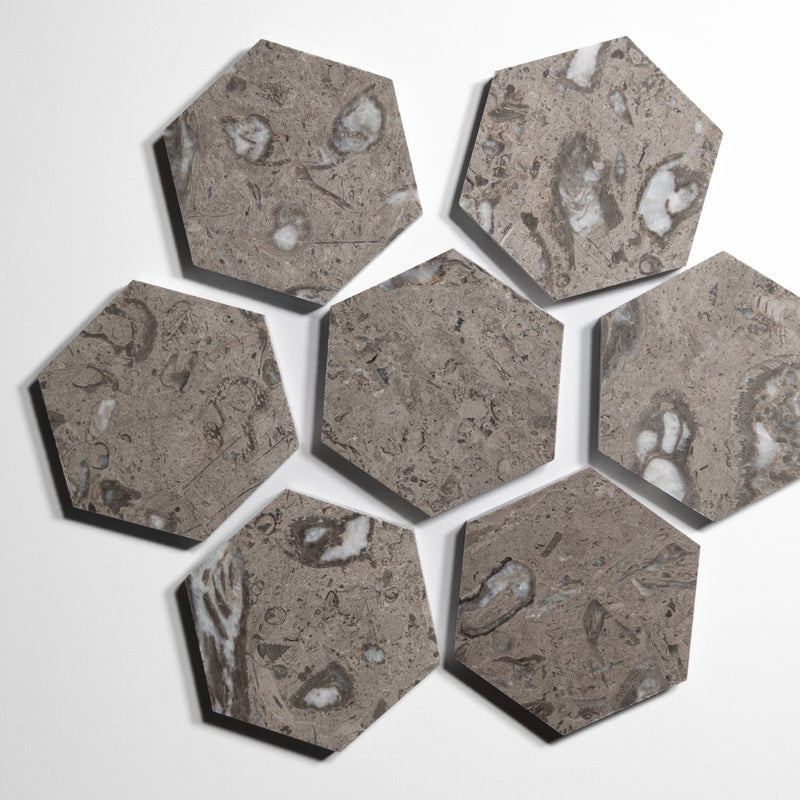 media image for sage gray 5 hexagon tile by burke decor sg5hx 1 298
