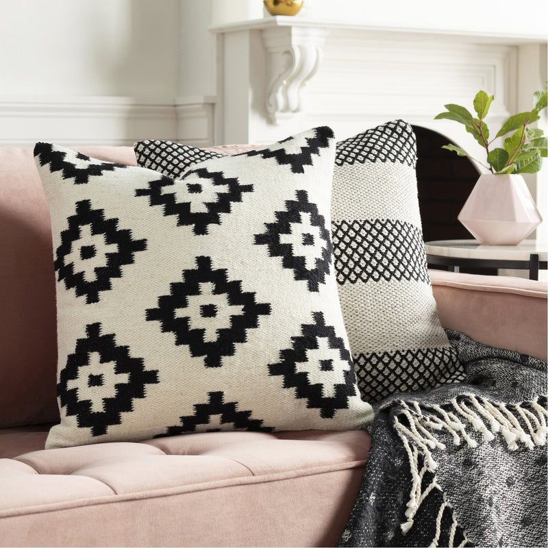 media image for Shiprock SHO-003 Hand Woven Pillow in Cream & Black by Surya 213