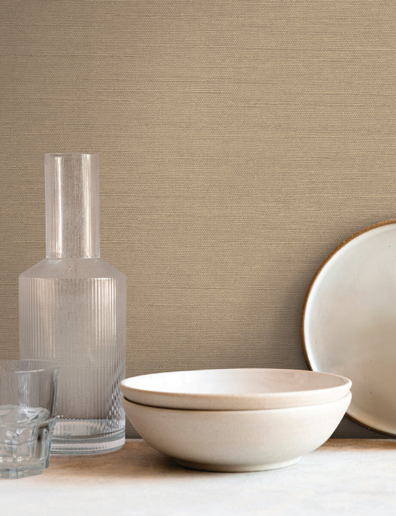 media image for Shimmering Linen Wallpaper in Light Caramel 254