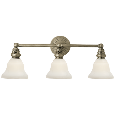 product image for Boston Functional Triple Light with White Glass by Chapman & Myers 45