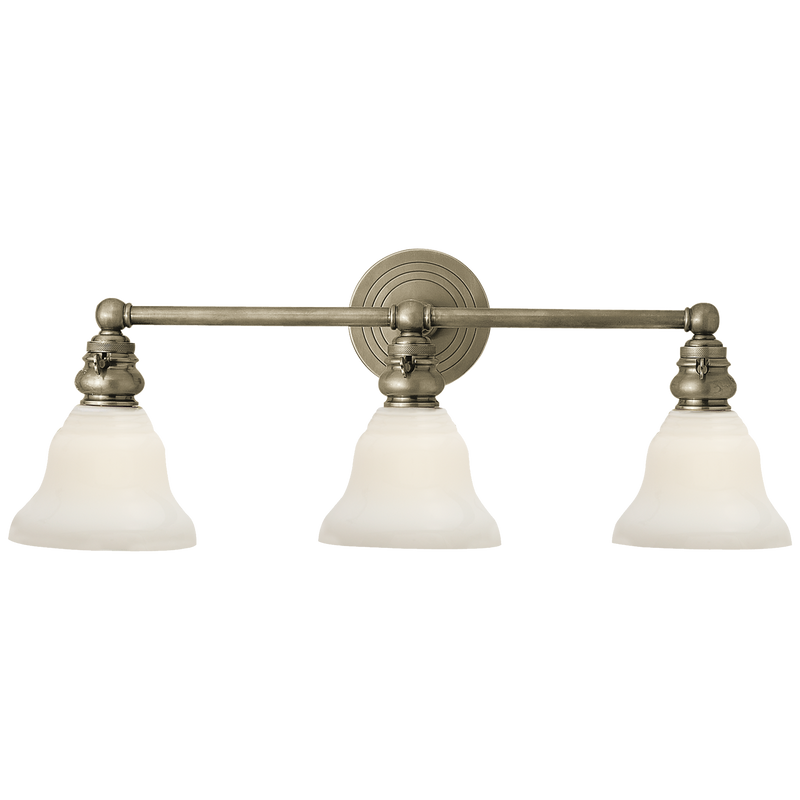 media image for Boston Functional Triple Light with White Glass by Chapman & Myers 225