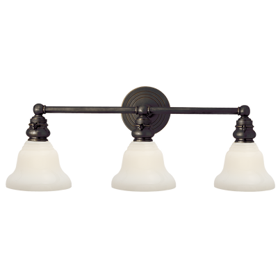 product image for Boston Functional Triple Light with White Glass by Chapman & Myers 27