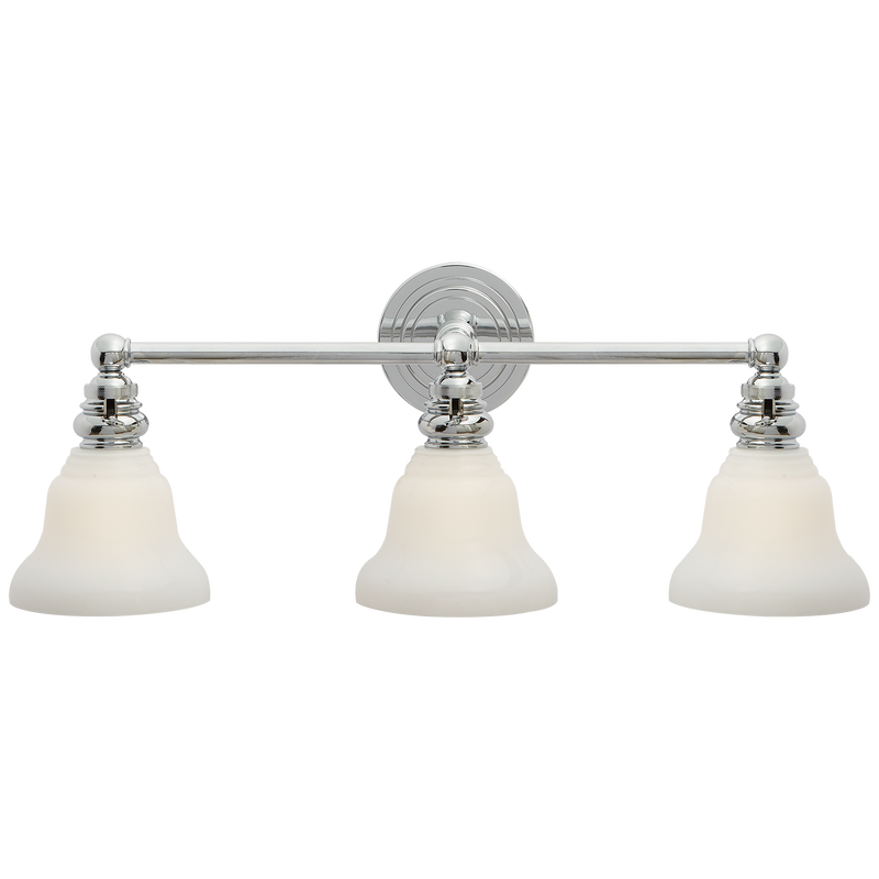 media image for Boston Functional Triple Light with White Glass by Chapman & Myers 294