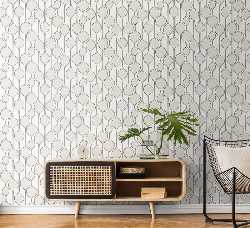 media image for Minimalist Geometric Wallpaper in Marshmallow from the Simple Life Collection by Seabrook Wallcoverings 224
