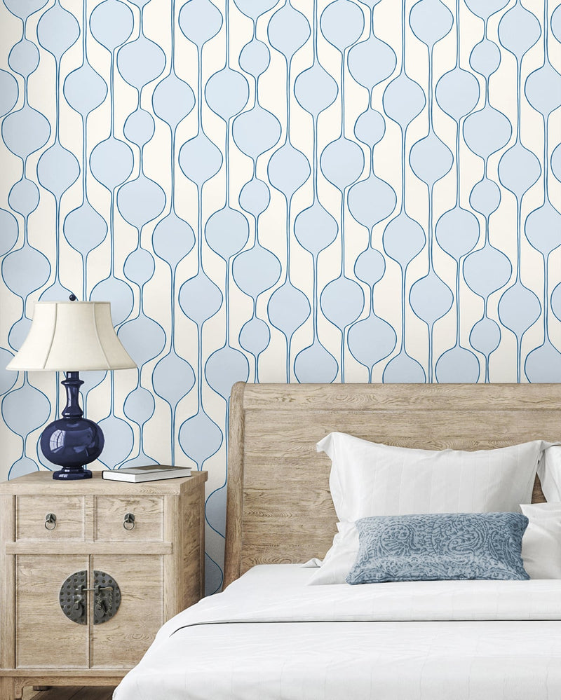 media image for Minimalist Geometric Wallpaper in Baby Blue from the Simple Life Collection by Seabrook Wallcoverings 282