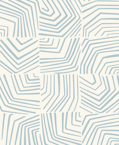 product image for Linework Maze Wallpaper in Sky Blue from the Simple Life Collection by Seabrook Wallcoverings 14