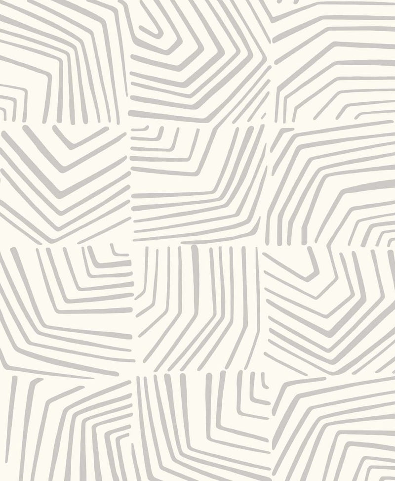 media image for Linework Maze Wallpaper in Fog from the Simple Life Collection by Seabrook Wallcoverings 239