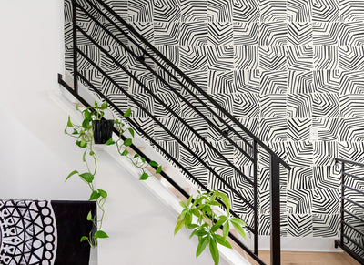 product image for Linework Maze Wallpaper in Inkwell from the Simple Life Collection by Seabrook Wallcoverings 58