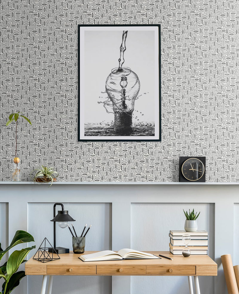media image for Pip Geo Wallpaper in Salt And Pepper from the Simple Life Collection by Seabrook Wallcoverings 282