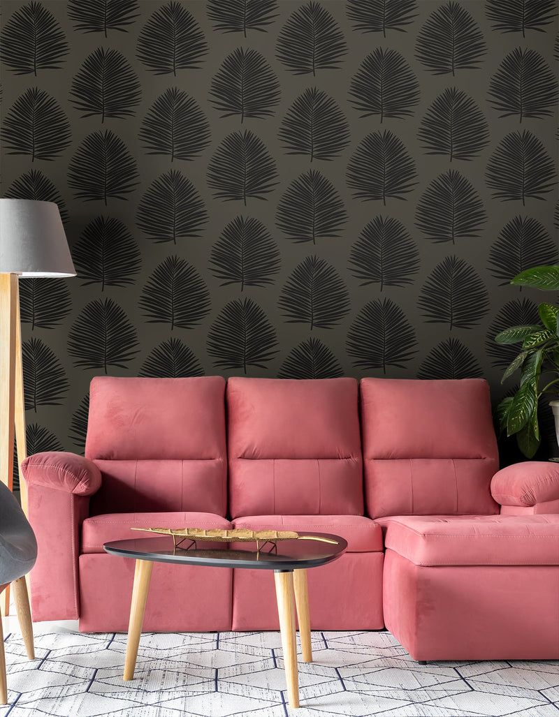 media image for Island Palm Wallpaper in Lava Rock from the Simple Life Collection by Seabrook Wallcoverings 252