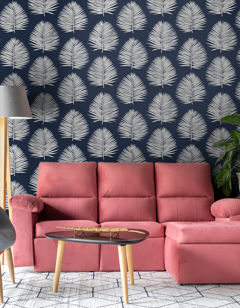 media image for Island Palm Wallpaper in Midnight Sky from the Simple Life Collection by Seabrook Wallcoverings 231