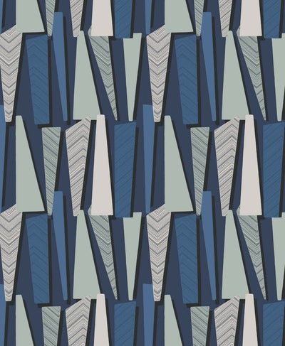 product image for Geometric Shadows Wallpaper in Denim from the Simple Life Collection by Seabrook Wallcoverings 65