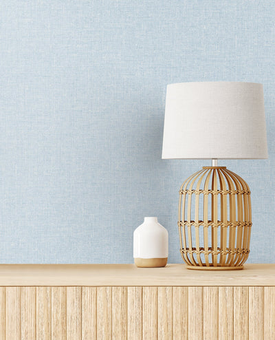 product image for Soft Linen Wallpaper in Blue Fog from the Simple Life Collection by Seabrook Wallcoverings 69